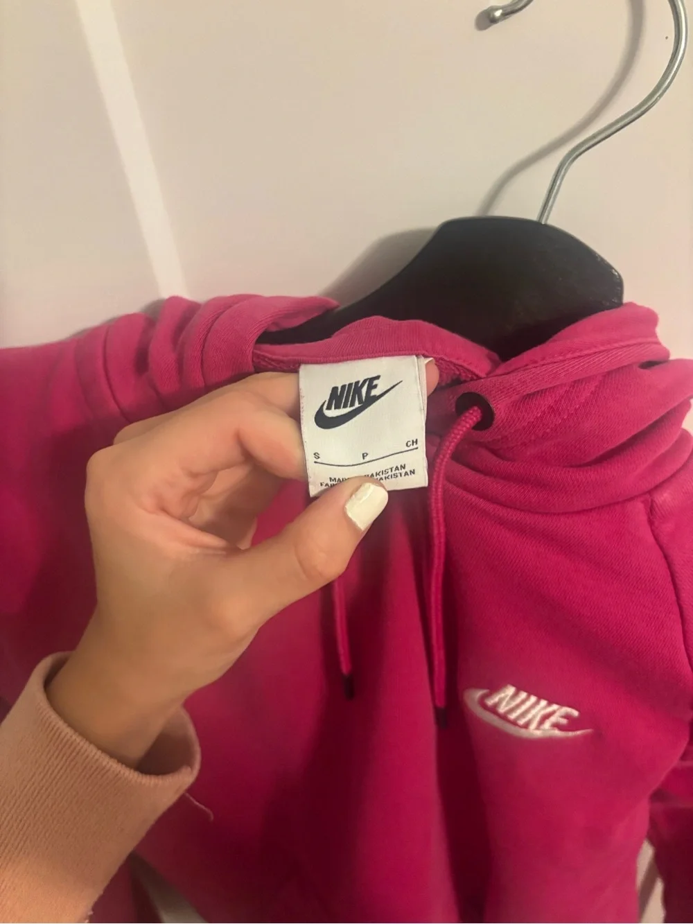 Nike Hot Pink Pullover Hoodie with White Swoosh